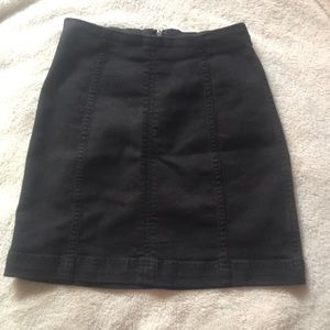 Free people black denim skirt